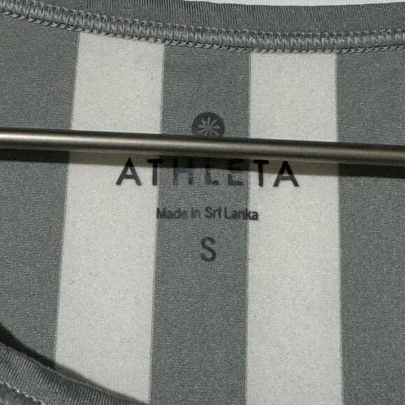 ATHLETA Chi Muscle Athletic Striped Gray/White Women'sTank Size Small - Picture 5 of 8